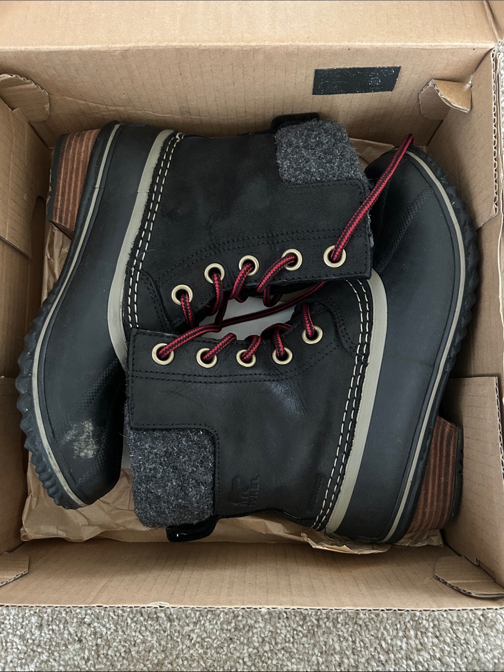 Sorel Black Kettle Slimpack II Lace Women's Boots